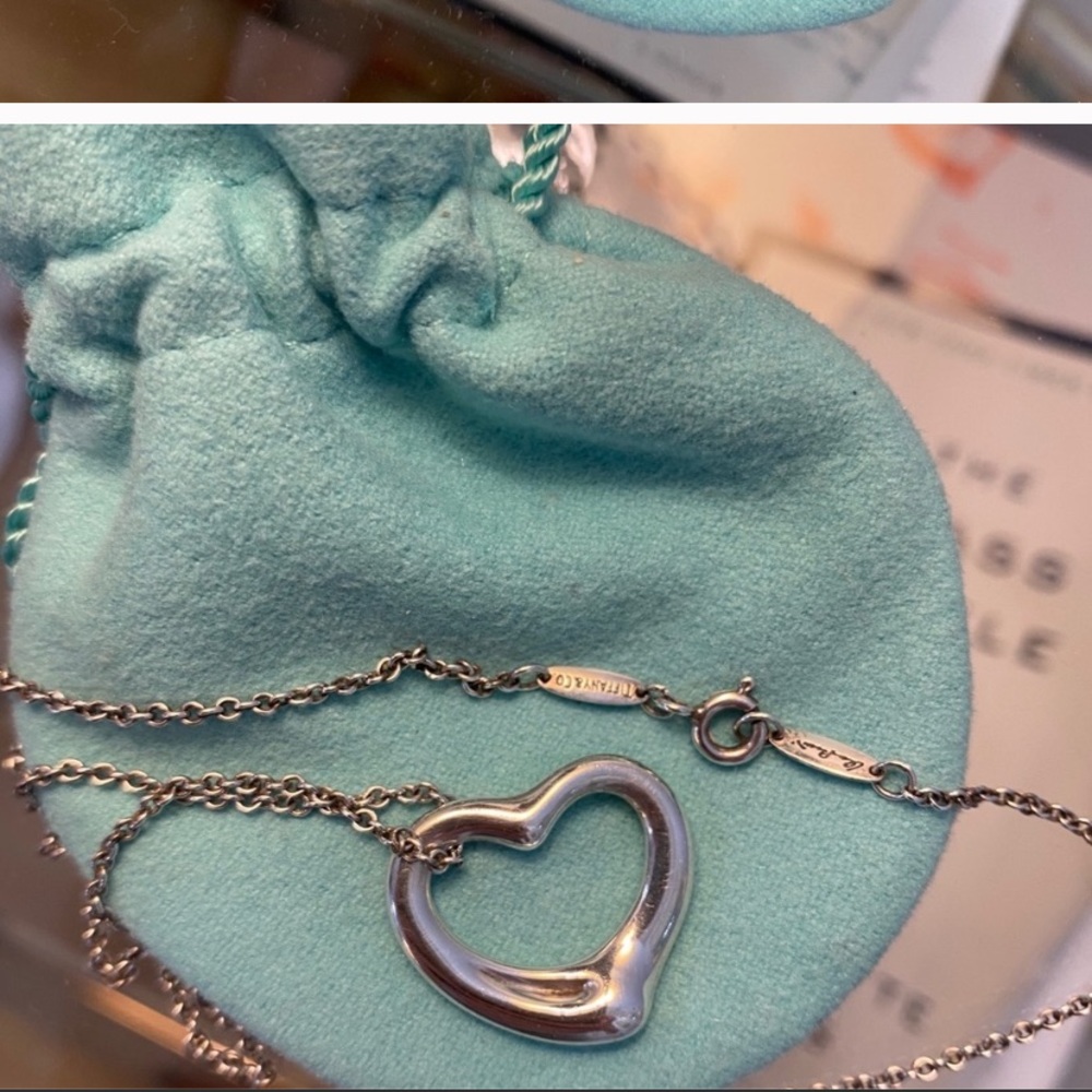 Elsa Peretti large open heart pendant necklace.